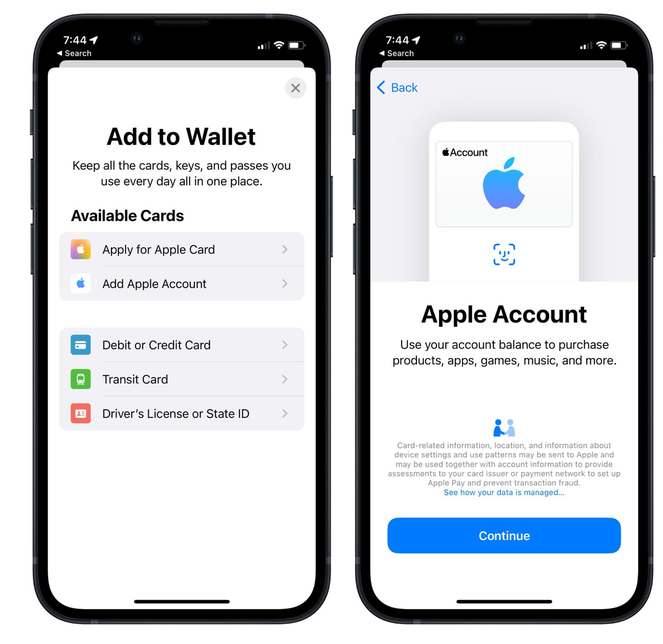 塔什库尔干苹果手机维修分享iOS 15.5钱包App如何添加 Apple 账户 